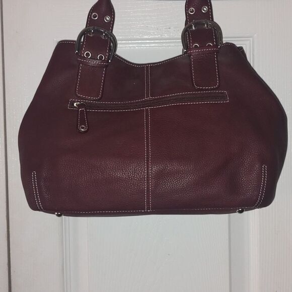Tignanello leather deep reddish brown shoulder bag & matching wallet - Picture 3 of 13